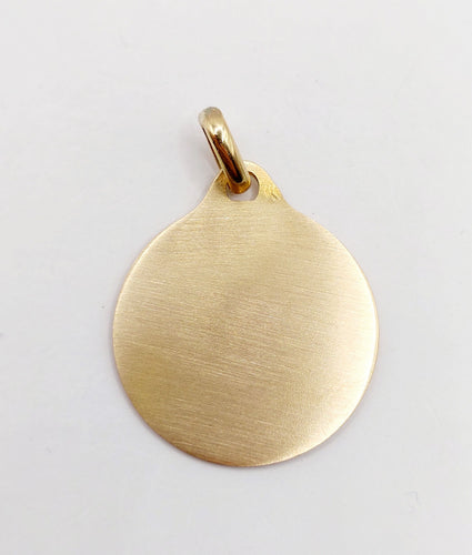 Pendentif AUGIS - Pendentif médaille d'amour 23mm or jaune et rubis  "+ QU'HIER - QUE DEMAIN" 58 Facettes A06132