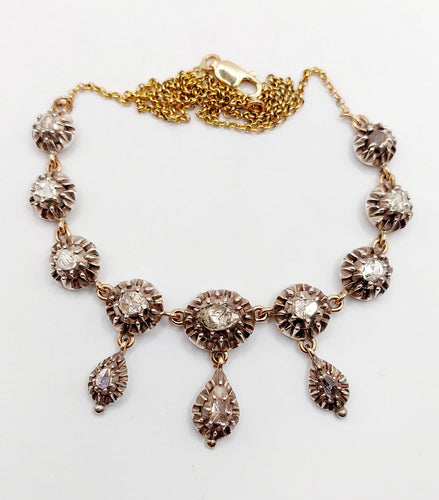 Collier Collier victorien or, argent et diamants 58 Facettes A05344