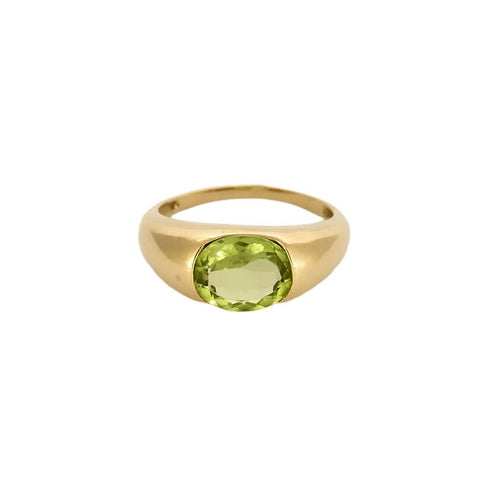 Bague 53,5 Bague jonc en or jaune et péridot 58 Facettes VEN0058