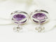 Boucles d'oreilles Boucles d'oreilles en or blanc, améthystes rondes et diamants 58 Facettes 29358