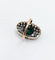 Bague 54 Bague marquise antique en or rose 18k et argent, doublet grenat vert et diamants 58 Facettes A06674