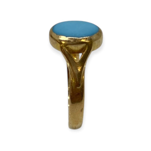 Bague 60 Bague pierre bleue ovale en or jaune 750 (18k) 58 Facettes 330089595