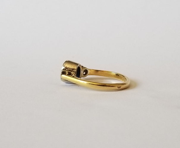 Bague 52 Bague or jaune saphir diamants 58 Facettes