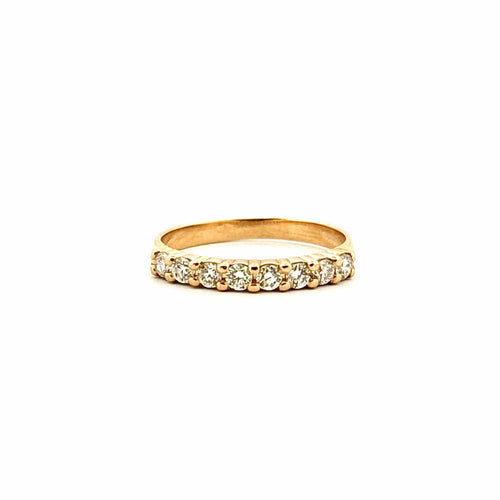 Bague 55 Demi alliance en diamants or jaune 58 Facettes