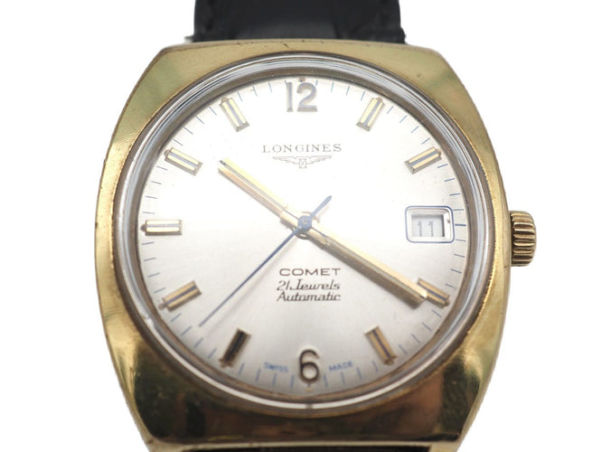 Montre LONGINES -Montre Comet, bracelet cuir de veau noir 58 Facettes