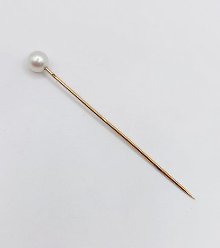 Broche Epingle à cravate ou chapeau or rose et perle (circa 1900) 58 Facettes A05854