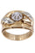 Bague 56 Bague or jaune et platine diamant 58 Facettes 090041