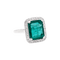 Bague 54 Bague ancienne, émeraude, platine et diamants. 58 Facettes 34441