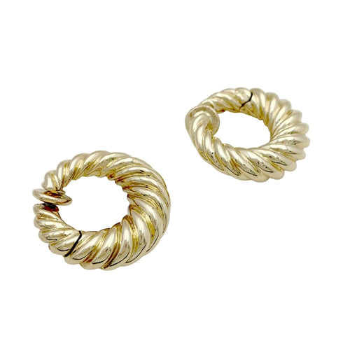 Boucles d'oreilles Boucles d'oreilles créoles Van Cleef & Arpels, or jaune godronné. 58 Facettes 35107
