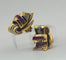 Boucles d'oreilles Boucles d'oreilles en or serties de diamants et de rubis, style chevalier 58 Facettes 50223