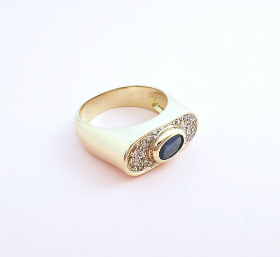 Bague Bague Saphir et Diamants 2 Ors 58 Facettes AA 1661