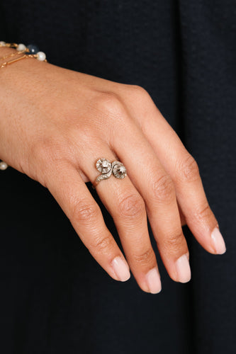 Bague 51.5 Bague Toi et Moi en or blanc et diamants 58 Facettes