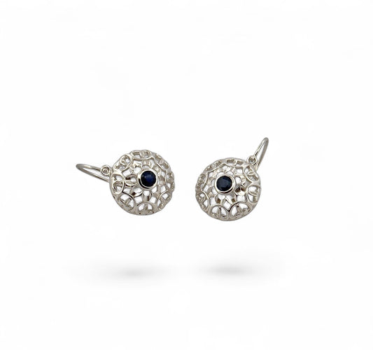 Boucles d'oreilles Boucles d’oreilles dormeuses or blanc saphirs 58 Facettes
