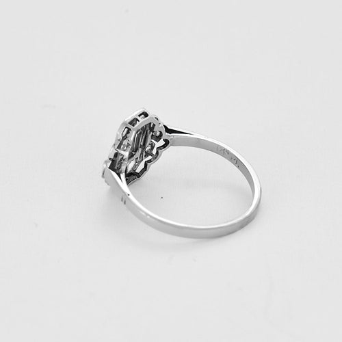 Bague 55 Bague style Art Déco en or gris et diamants 58 Facettes CHA1154