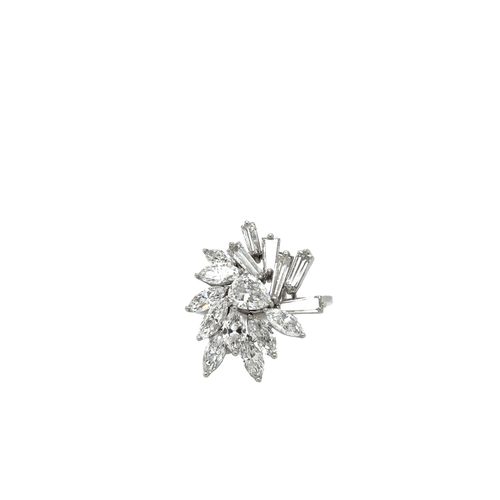 Bague 53 Bague cocktail en diamants marquise et baguette 58 Facettes 1.0002595/4