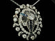 Pendentif Broche/Pendentif Art Déco en platine serti de 2,80 carats de diamants et saphirs 58 Facettes