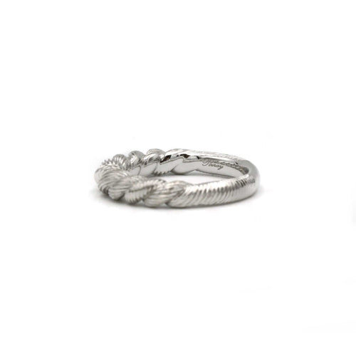 Bague 49 POIRAY - Bague ciselée or blanc 58 Facettes 240274R