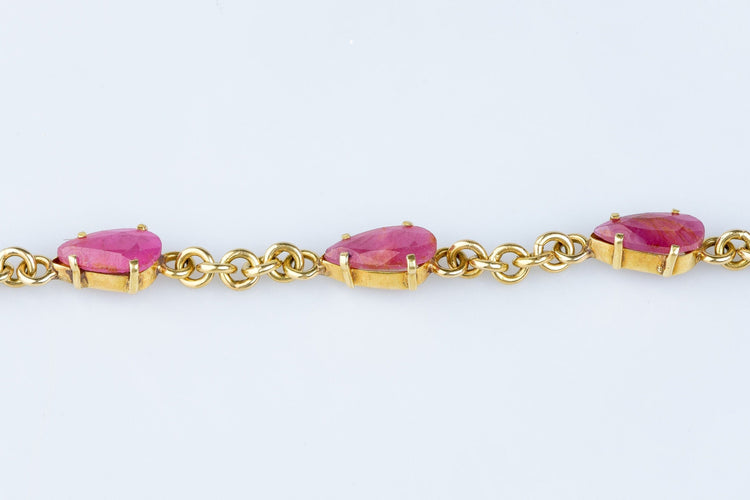 Bracelet Bracelet en or jaune orné de rubis 58 Facettes BRARV14KCC925