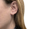 Boucles d'oreilles Paire de petites créoles en or rose, diamants. 58 Facettes 34289