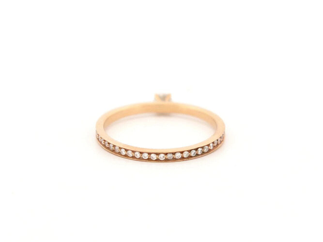 Bague 53 bague VANRYCKE solitaire pavee diamants en or rose 18k t53 58 Facettes 270294