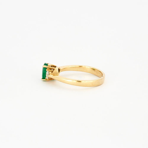 Bague Bague trilogie émeraude diamants or jaune 58 Facettes