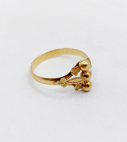 Bague 57 Bague victorienne ciselée or rose et or jaune (circa 1880) 58 Facettes A05338