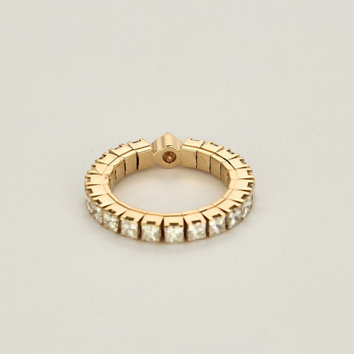 Bague 51 Bague souple en or rose et diamants 58 Facettes JRR0010-51