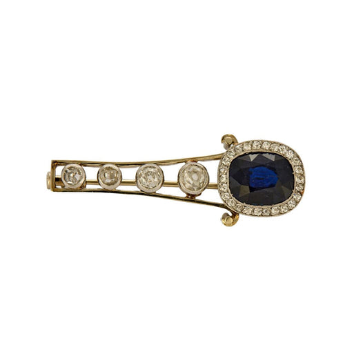 Broche Broche or gris, diamants et saphir 58 Facettes ROM1145