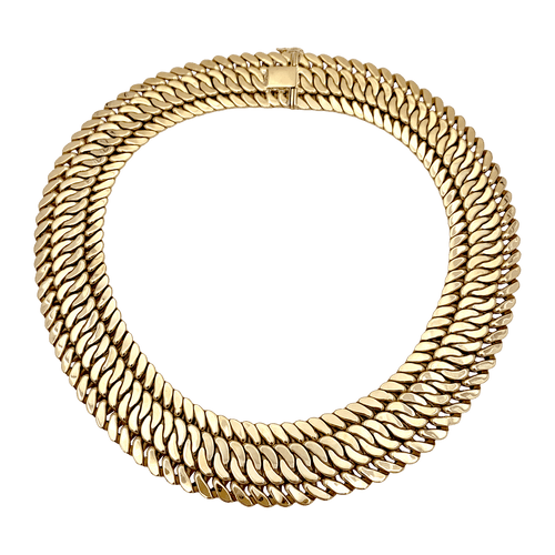 Collier Collier en or jaune, maille américaine. 58 Facettes 34723