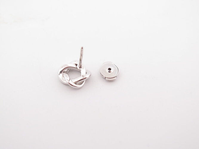 Boucles d'oreilles boucles d'oreilles POIRAY tresse or blanc 18k diamants puces s 58 Facettes 266253