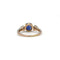 Bague art nouveau or 750 diamants taille rose saphir environ 1 carat