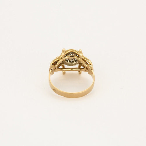 Bague 53 Bague en or jaune 18K et de platine 58 Facettes CLA0593