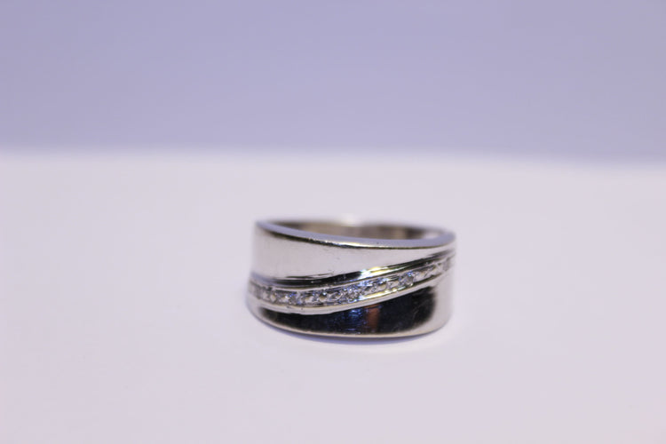 Bague 58 Bague Or blanc Diamants 58 Facettes