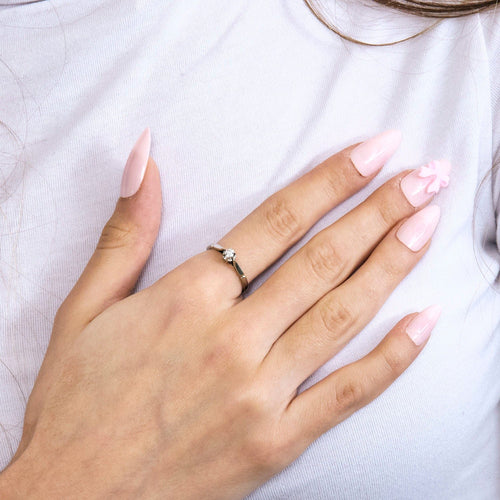 Bague Bague or blanc diamant 58 Facettes
