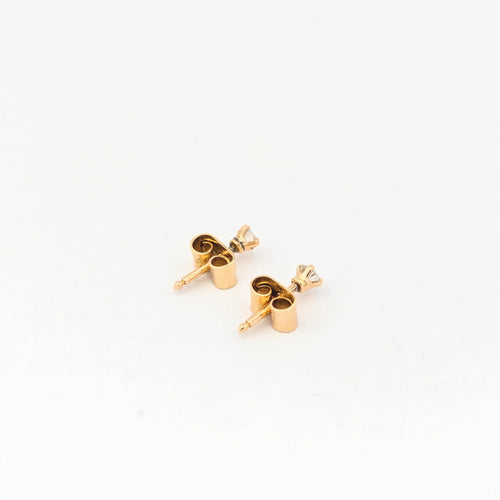 Boucles d'oreilles Puces or jaune diamants 58 Facettes 30562