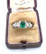 Bague Bague en platine avec émeraude centrale et diamants latéraux 58 Facettes