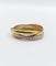 Bague 56 Bague alliance entremêlée trois or 18k finement ciselée à motifs de croisillons vintage 58 Facettes A04788