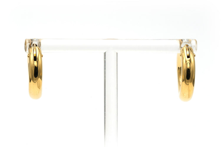 Boucles d'oreilles Boucles d'oreilles créoles contemporaines en or jaune 18k 58 Facettes B809