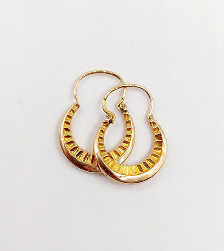 Boucles d'oreilles Petites créoles Art Déco or rose 58 Facettes A06266