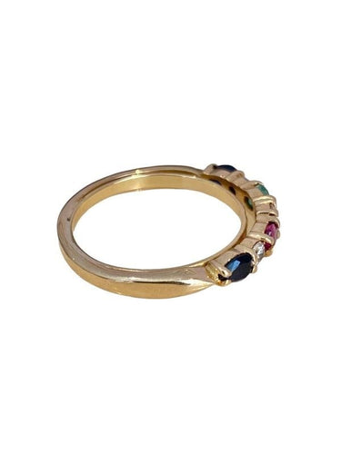 Bague 51 Bague Demi-alliance Américaine, en or jaune 18k 58 Facettes