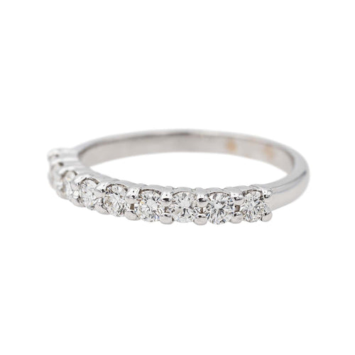 Bague 51 Bague Demi alliance Or blanc Diamant 58 Facettes 3227154CN
