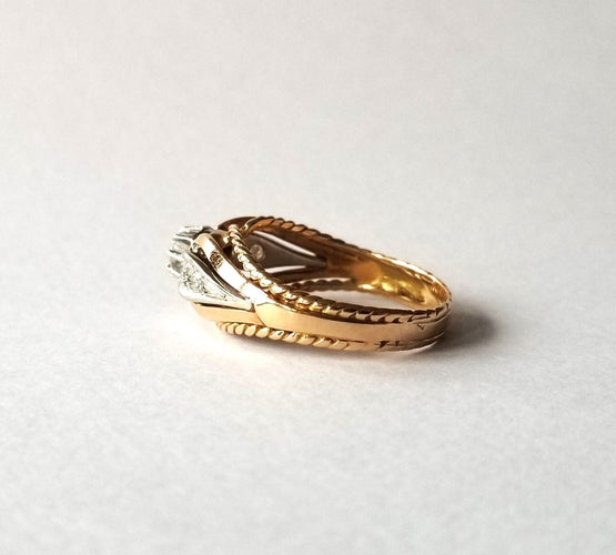 Bague Bague or jaune 18k et diamants 58 Facettes