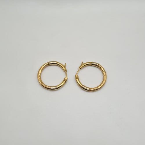 Boucles d'oreilles Créoles torsadées or jaune 58 Facettes