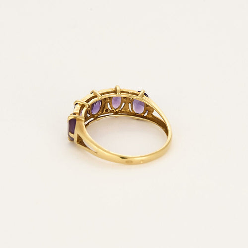 Bague 55 Bague jarretière en Or jaune améthystes et petits diamants 58 Facettes BL00341