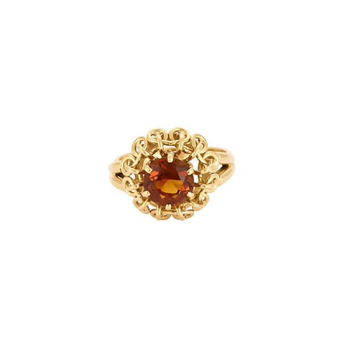 Bague 55.5 Bague cocktail en or jaune, citrine 58 Facettes CHA5557