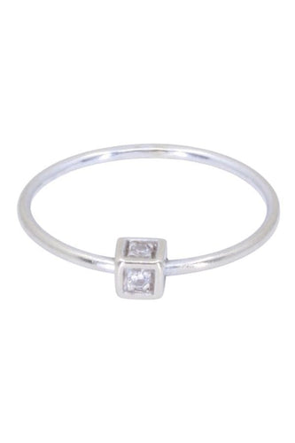 Bague 53 Bague or blanc diamant 58 Facettes 094291