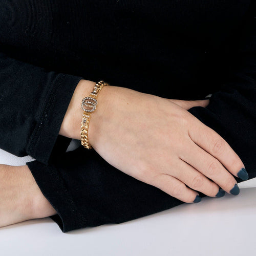 Bracelet bracelet gourmette rigide motif diamants 58 Facettes 34500027