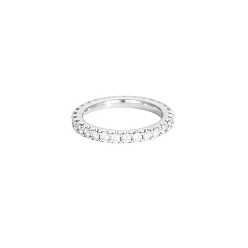 Bague 58.5 Alliance Rivière or blanc diamants 58 Facettes LP1056/12