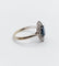 Bague 51 Bague marquise style art déco or blanc ornée d'un saphir naturel et de diamants taille brillants 58 Facettes A04625
