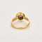 Bague 55 Bague or jaune ciselé, turquoise et pierre violette 58 Facettes EVR25714